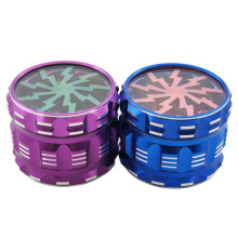 63mm 4 layers audio lightning high quality cylindrical unique shaped Spice Crusher Herb Grinder